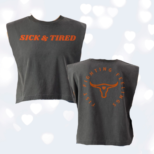 Sick & Tired Longhorn Feelings x American Apparel Cut-off T-Shirt