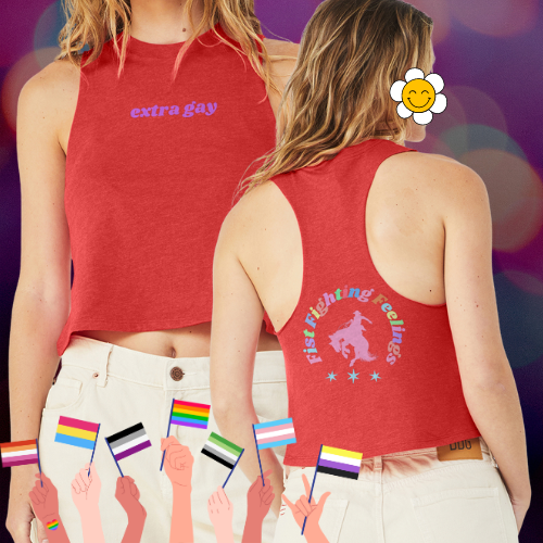 Sentirse extra Gay Pride Ally Racerback Tank